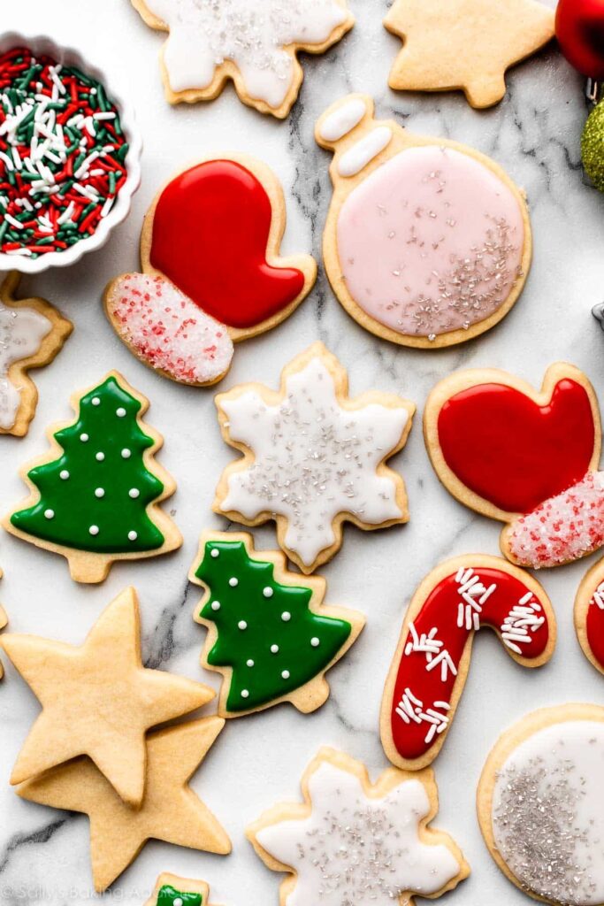christmas decorated sugar cookies